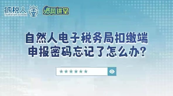 自然人电子税务局扣缴端申报密码忘记了怎么办？